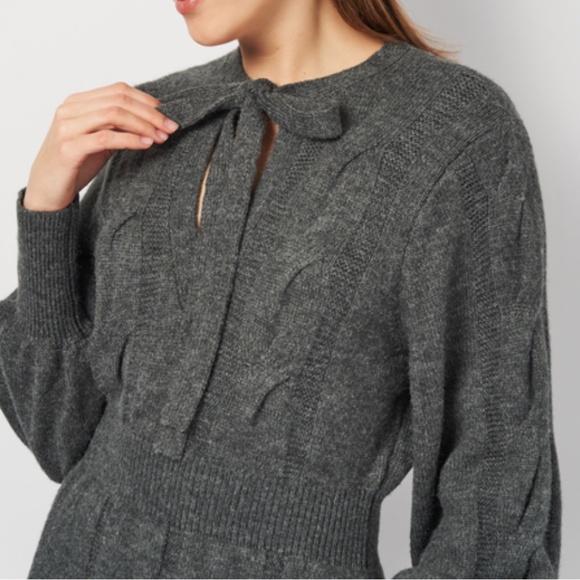 Zara gray cable knit long sleeve soft dress NWOT - Picture 13 of 13